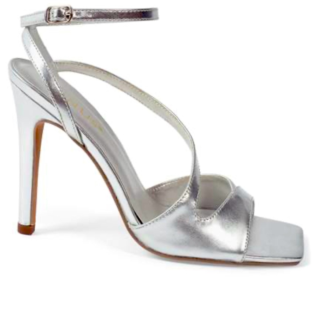 Strappy Silver Wrap Heels